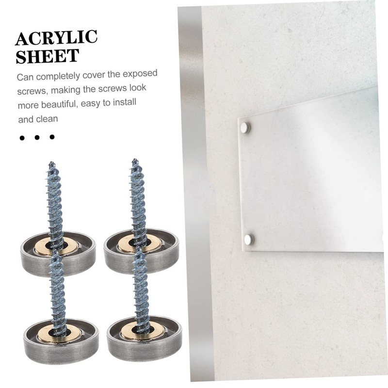 Gatuida 15sets Furniture Nail Stainless Steel Nail Sign Glass Acrylic