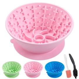 Comedero para Perros: Tapete De Silicona para Lamer con Hueso Congelado, Alimentación Lenta, Base Antideslizante, Incluye Cepillo Y Raspador, Abertura