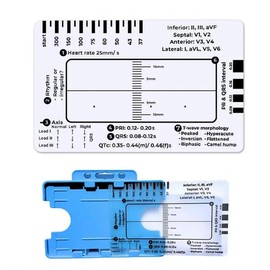 Snblzhef ECG 7 Step Ruler, EKG 7 Step Ruler for ECG/EKG Interpretation, ECG Ruler Transparent EKG Calipers Measuring Tool