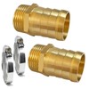 2Pcs Brass Barb Hose Fitting Connectors, Brass Pipe Fitting Adapter