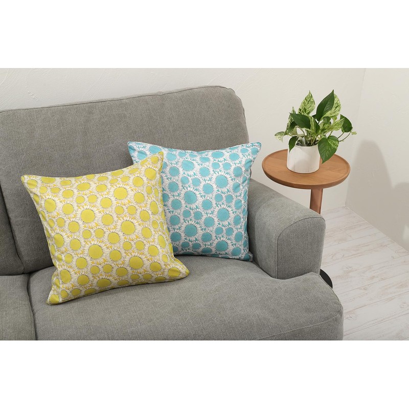 DDintex FLORET LONDON Cushion Cover Hello Sunshine Blue 45x45cm [With