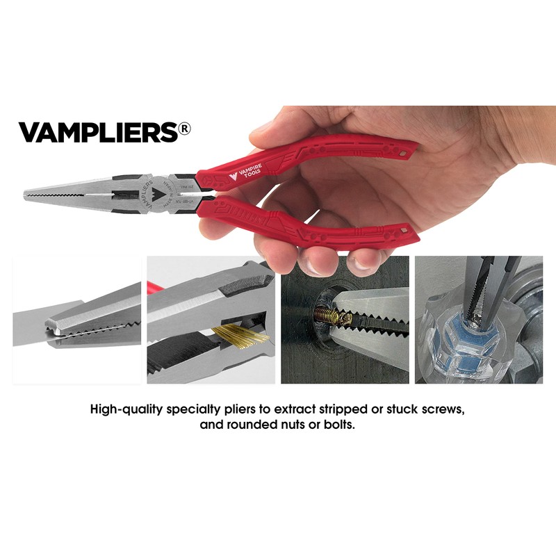 VAMPLIERS 3-Piece Screw Extractor Pliers Set. 8" Linesman, 7.5" Long