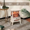 19" 1500W Infrared Electric Fireplace Stove, 3-Sided View, Realistic Flame,