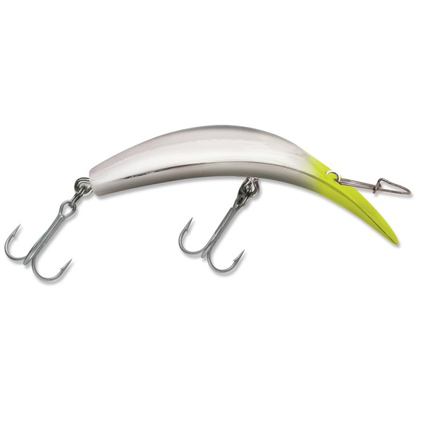 Luhr Jensen K15 Kwikfish (Rattle) Silver/Chartreuse Head, 5" (5414-015-0994)