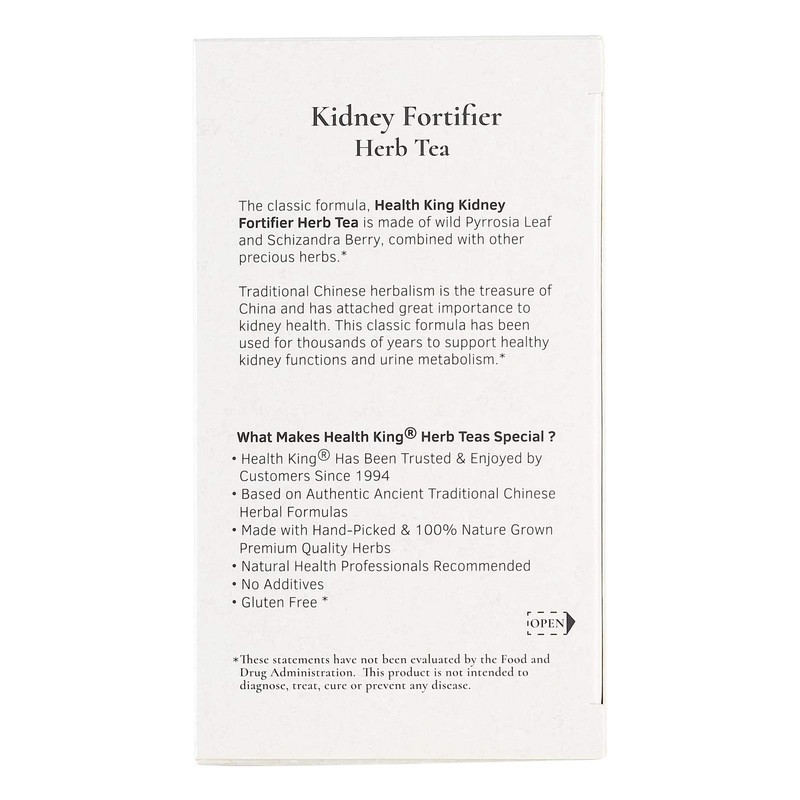 Health King Kidney Fortifier Herb Tea, Teabags, 20 Count Box