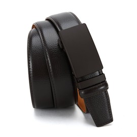 DOOPAI Men's Leather Ratchet Belt - Adjustable Slide Brown Belt for Dress and Casual, Trim to Fit, Gift-Ready with Stylish Buckle (35mm)