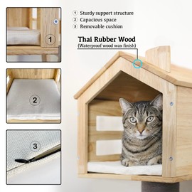 Jugglenaut Modern Cat Tree - Durable & Stylish Cat Condo - Designed for Indoor Cats Perfectly Crafted for Fun, Rest, & Scratch Control - Cat Tower, Rope Toy & Scratch Column