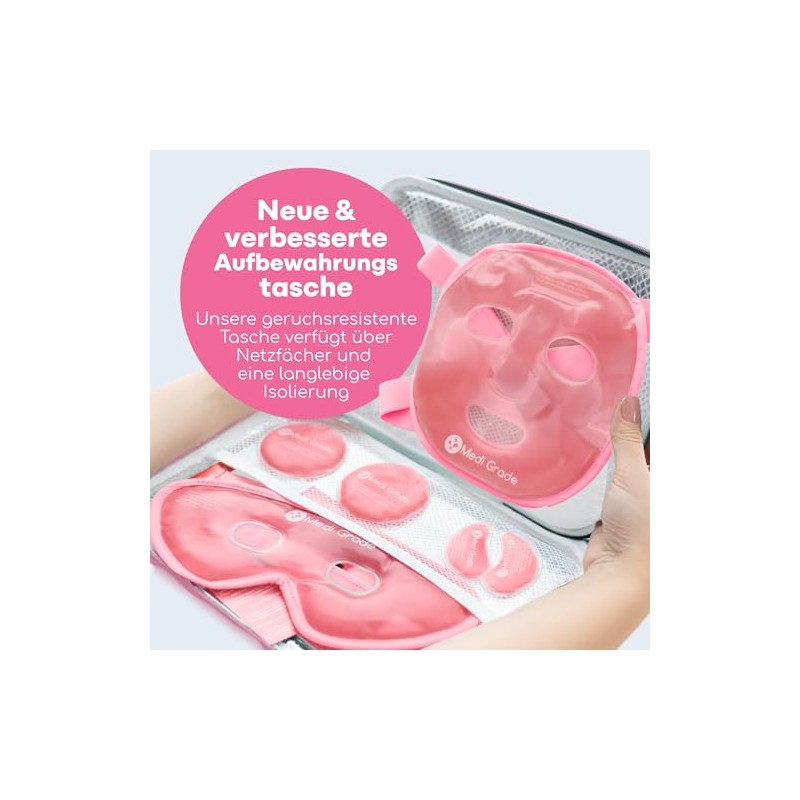 Medi Grade Cooling Mask Face and Cooling Eye Pads, Pink