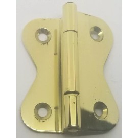 Furniture Knowledge LARGE POLISHED BRASS Hoosier Cabinet Hinge 3/8 Offset angled sellers antique old
