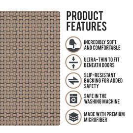 Shape28 Small Area Mat Ultra-Thin Kitchen Rug Entrance Mat with Non Slip Rubber Backing Size 24 inches x 18 inches Color Cappuccino Design 5C