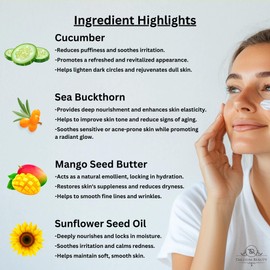 Dallium Beauty Cucumber Serenity Crème - 100% Natural & Canadian-Made - Soothing Moisturizer for Dry, Sensitive Skin.