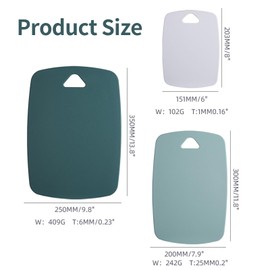 Aiweijia Chopping Boards,Cutting Boards for Kitchen Plastic Cutting Board, Small to Large Set of 3 Professional Multi Color Chopping Boards for Meat, Veggies, Fruits