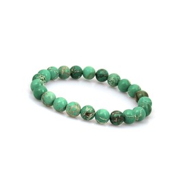 GD GOOD.designs Chakra Bead Bracelet Made of 8 mm Sea Sediment Jasper Natural Stones I Plain Beads Chakra Bracelet, Stone