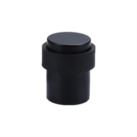 SEIWEI Door Stop, 45mm Heavy Duty Round Stainless Steel for Bedroom Bathroom Office with Rubber Buffer Ring(Black)