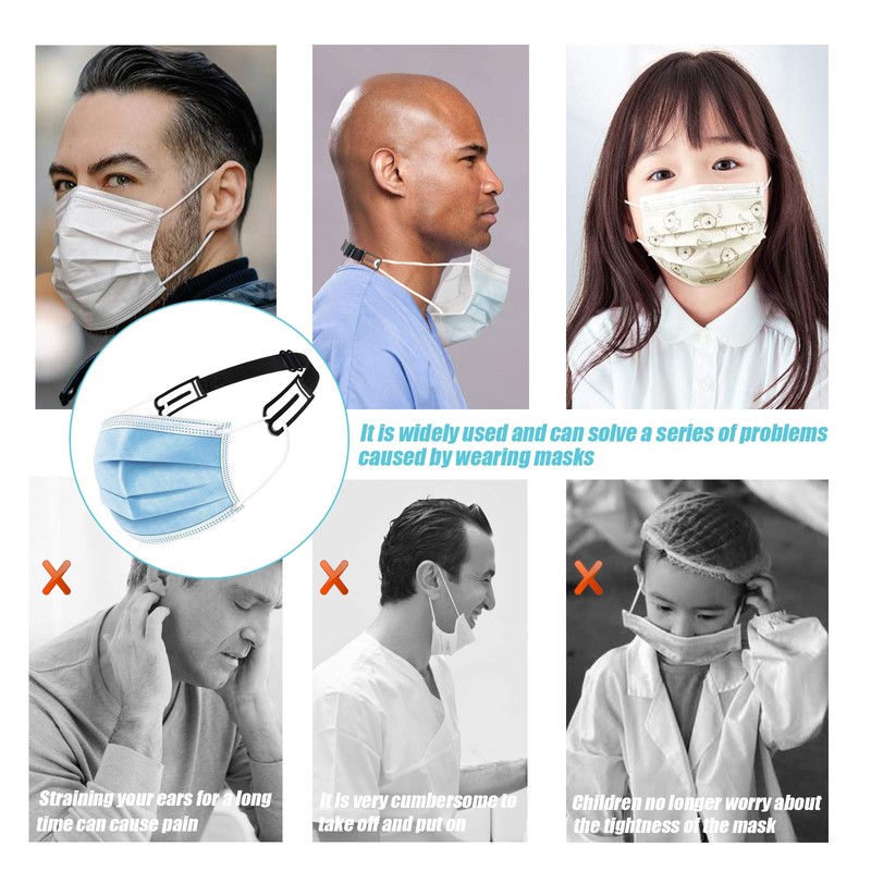 Mask Extenders, 10pcs Mask Strap Extender Ear Saver, Anti-Slip Adjustable