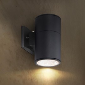 ASD 1 Light Dusk to Dawn Exterior Lighting Fixtures - 60W E26 Cylinder Up and Down Black Modern Outdoor Wall Light, LED CFL Incandescent Bulb Patio Wall Light Fixture, Outdoor Sconce Lights ETL
