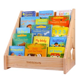 TUEGEGNS Montessori Bookshelf for Kids and Toddlers - Organize Your Little One's Reading Adventure - Perfect for Children! (Wood)