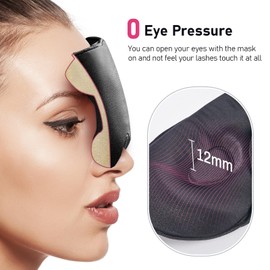 LitBear 100% 22 Momme Mulberry Silk Sleep Mask - 3D Contoured Eye Mask for Men & Women, Soft Breathable Sleeping Mask with Adjustable Strap, Perfect Blocks Light for Sleeping (Black)