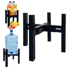 Adjustable Drink Dispenser Holder - Stand for 6-11" Dispenser, Fits 1-3 Gallon Glass Water Jar, Black