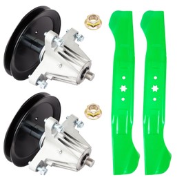 TENGMUJX Mower Deck Rebuild Kit for MTD Cub Cad et 46 inch Cut Deck XT1-LT46 XT2-LX46 T225 T8600 T2800 Includes 2 Spindle 918-06977 2 High Lift Blade 742-04244