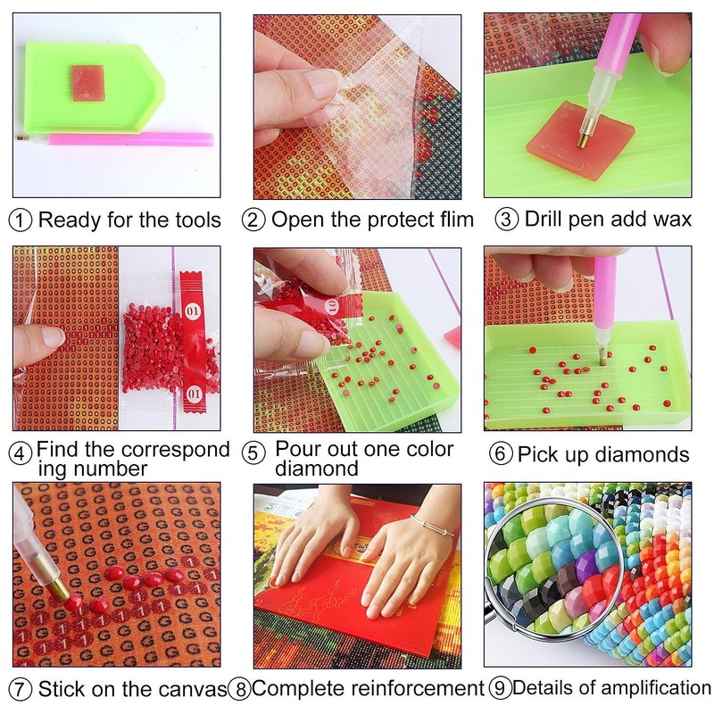 KYJ-UP 2 Packs 5D DIY Diamond Painting Set Full Drill