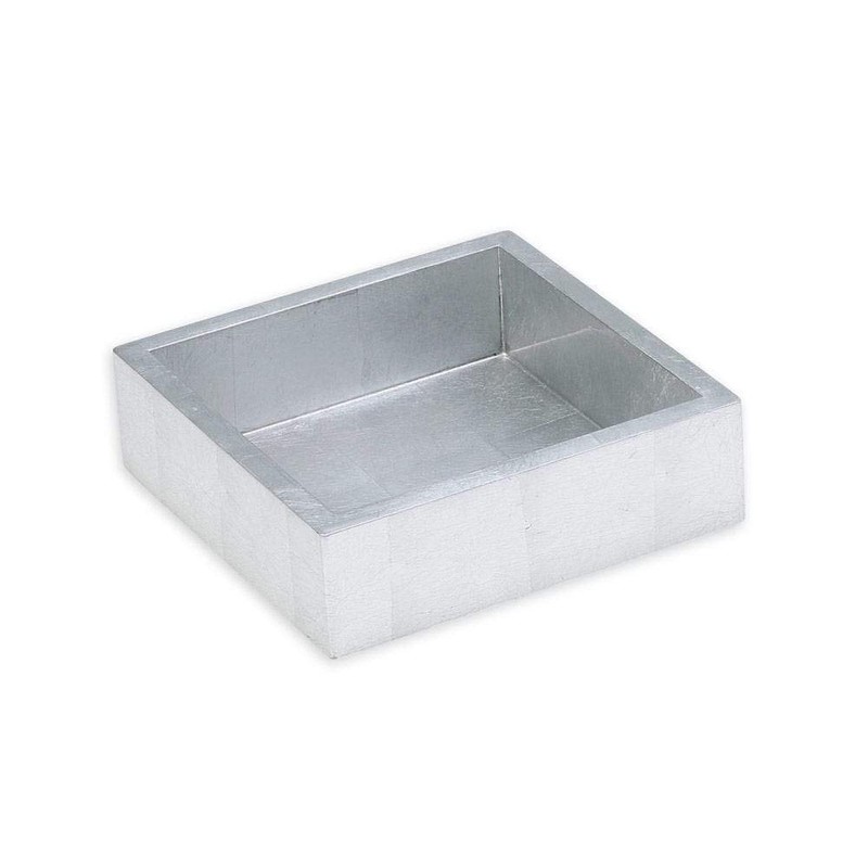 Caspari Lacquer Cocktail Napkin Holder in Silver - 1 Each
