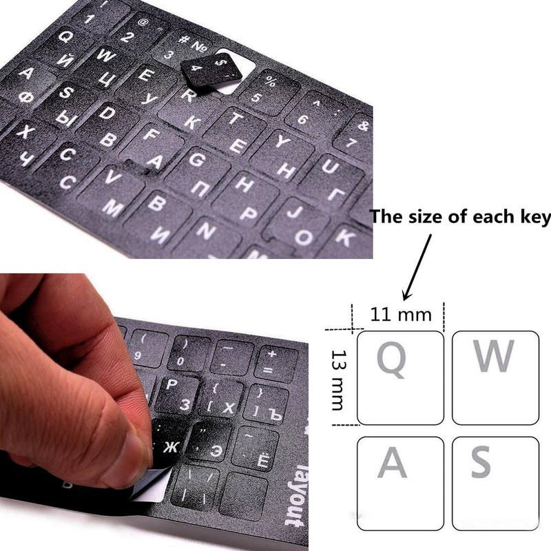 2PCS Universal Ukrainian Language Keyboard Stickers, Matte Ukrainian Keyboard Stickers