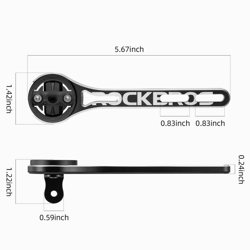 ROCKBROS Bike Computer Mount Out-Front Bike Mount Aluminum Integrated Bike