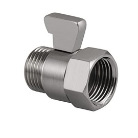 Shower Shut Off Valve, Shower Flow Control Valve,Soild Brass Flow Pressure Regulator for Handheld Shower Head G1/2 Brushed Nickel
