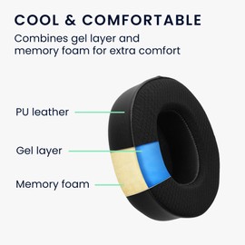 kwmobile 2X Ohr Polster kompatibel mit SteelSeries Arctis Nova Pro Wireless - Ohrpolster Kopfhörer - Kunstleder Polster für Over Ear Headphones - Cooling Effekt