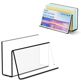 Boloyo Acrylic Index Card Display Holder, 3 X 5 inch, 1PCClear Cards Holder Stand Organizer Desktop Business Card Holders for Home Office School Desktop Card Storage 200 Capacity