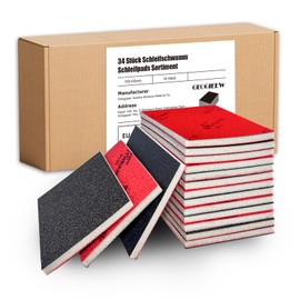 GEOGIEEW 36PCS Sanding Sponges, 2000 Grit Sanding Pads Assortment, Soft Foam Sand Block Wet Dry Sandpaper for Model Drywall Metal Wood Furniture Polishing