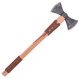 Leather Axe Handle Protection Covers, Axe Guard Wrap, Axe Collar (Double Edged + String)