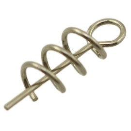 YTgilo 1 Pack Crank Hooks Lead Head Soft Bait Road Runner Spring Fishing Gear Pin 1.5CM 50/Pack Fishing Spiral Lock Fixing Pin 304 Stainless Steel for Soft Bait Worm Crank Hooks