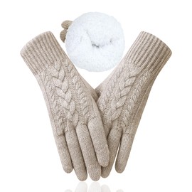 ZNRZNR Winter Gloves for Women, Touch Screen Cold Weather Thermal Warm Knit Glove with Thick Soft Fleece Liners for Running Hiking Driving Typing Texting Christmas Gifts Stocking Stuffers