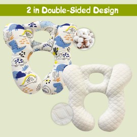 DEEZOMO DEEZOMO Baby Travel Pillow,Soft and Skin Friendly Kids Cushion for Car Seat - Newborn Pillow for Pushchair,Car Seat,Travel (Blue Dinosaur)