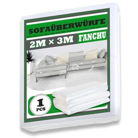 Fanchu Sofa Cover Transparent Sofa Dust Cover, Plastic Sofa Dust Cover, Waterproof Sofa Cover, 2 x 3 m