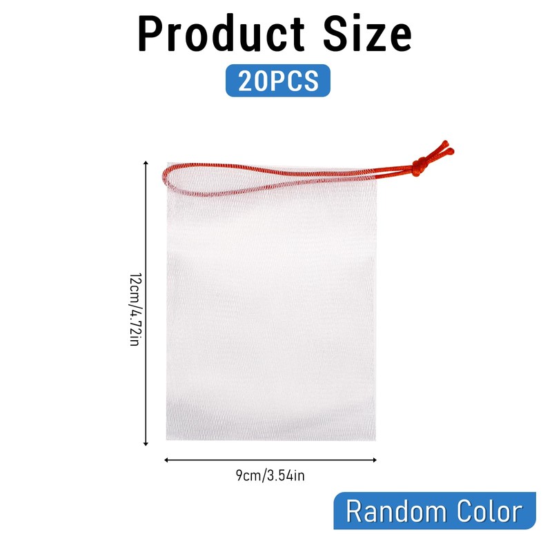 Mozeat Lens 20 PCS Exfoliating Mesh Soap Saver Pouch Bag