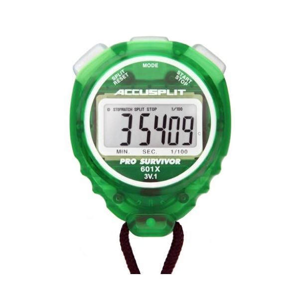 ACCUSPLIT Pro Survivor - A601X Stopwatch, Clock, Extra Large Display (Lime)