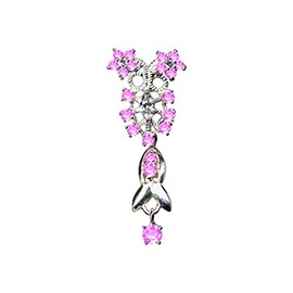 Art Nouveau Pink Art Nouveau White Pendant Real Sterling Silver 925 Zirconia Crystals Necklace Pendant Love Faith Style Extravagant Fashion White Clear Transparent 51082
