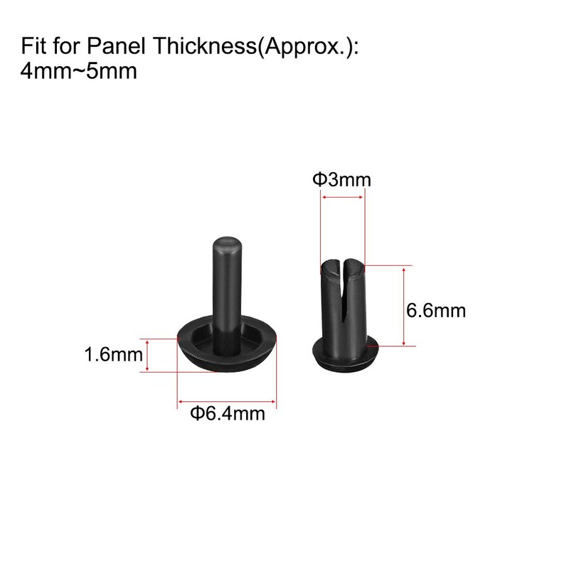 sourcing map Push Clip Rivet 3mm x 6.6mm PCB Circuit