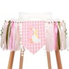 Funny Goose High Chair Banner for Girls, Pink 1st Birthday