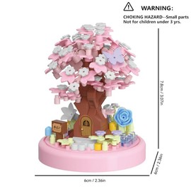 Tree House Series Micro Building Blocks Set, 1 Box Mini Assembly Models with Dust Cover, Creative Building Toy for Gifts:_Multicolor_7392 Autumn Leaf Tree House