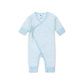 MONICA + ANDY Kimono Tie One Piece, Newborn Size, Blue French Stripe, 100% Organic Baby Clothes for Girls and Boys, Baby Romper, Sustainable Super Soft Fabric, Sizes For Preemie, Newborn & Infant