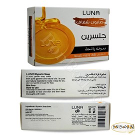 bonballoon Luna Transparent Soap Concentrated Pure Glycerin And Natural Oils Egyptian Egyp Ideal Skin Moisturizert And Gentle For Body (1 Pcs = 4.05 oz / 115 gm) صابون شفاف جلسرين