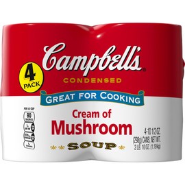 Campbell's Condensed Soup, Cream of Mushroom, 10.7 Oz, Pack of 4