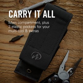 Leatherman Large Tool Sheath - Suitable for Charge, Rebar, Skeletool, Surge, Wave, Free and Others, Size Large, in Brown
