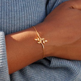 STORYJEWELLERY - Regalos para mujer, color plateado, Length 6" with a 2" extension, Circonia cúbica