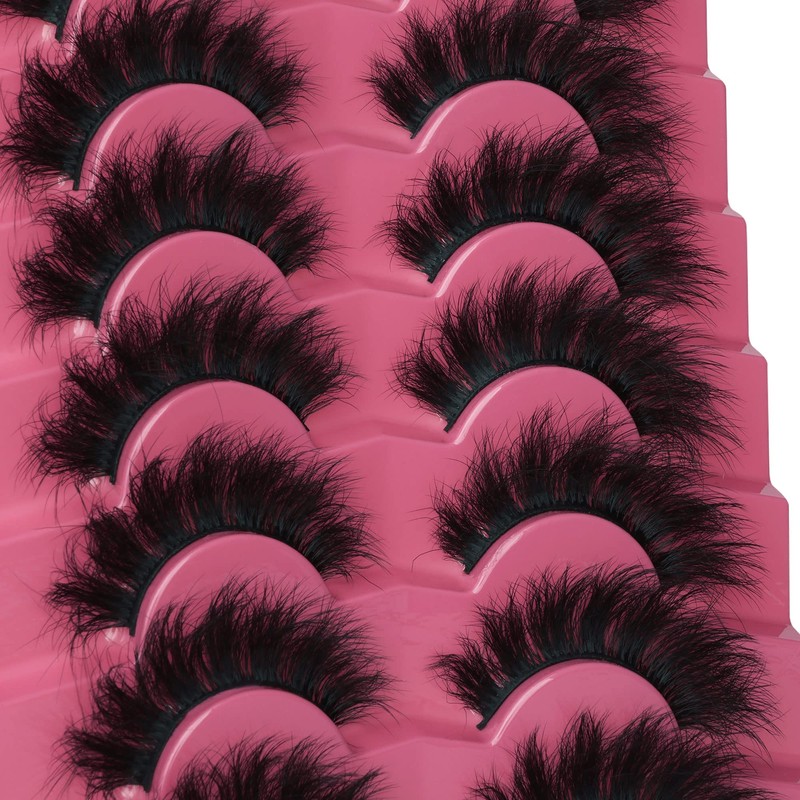 Mink Lashes Fluffy 8D Volume Wispy Eye Lashes Cat-Eye Long