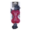 Gloria TPR Pink Rubber Bone with Rope (Small), One Size